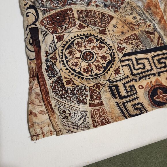 Vintage 80s 90s Stunt 100%  Silk Tank Top Blouse sz M/L brown earth tone ethnic - Picture 5 of 13